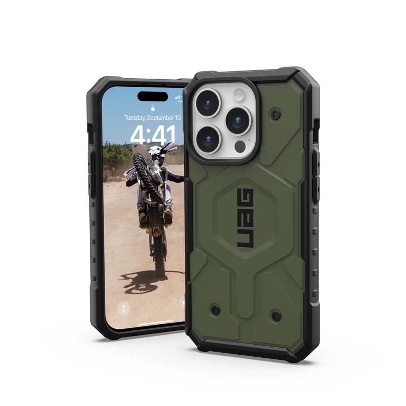 UAG Apple iPhone 15 Pro Pathfinder Magsafe FE Case - Olive - Green