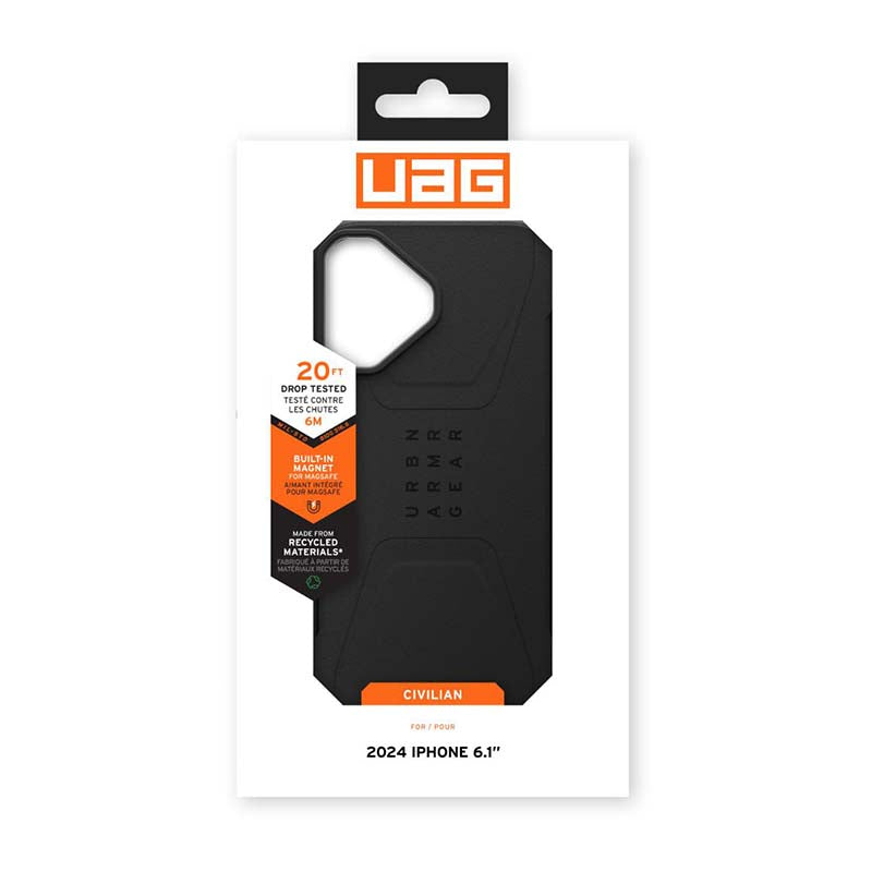 UAG Apple iPhone 16 Civilian MagSafe Case - Black - Black