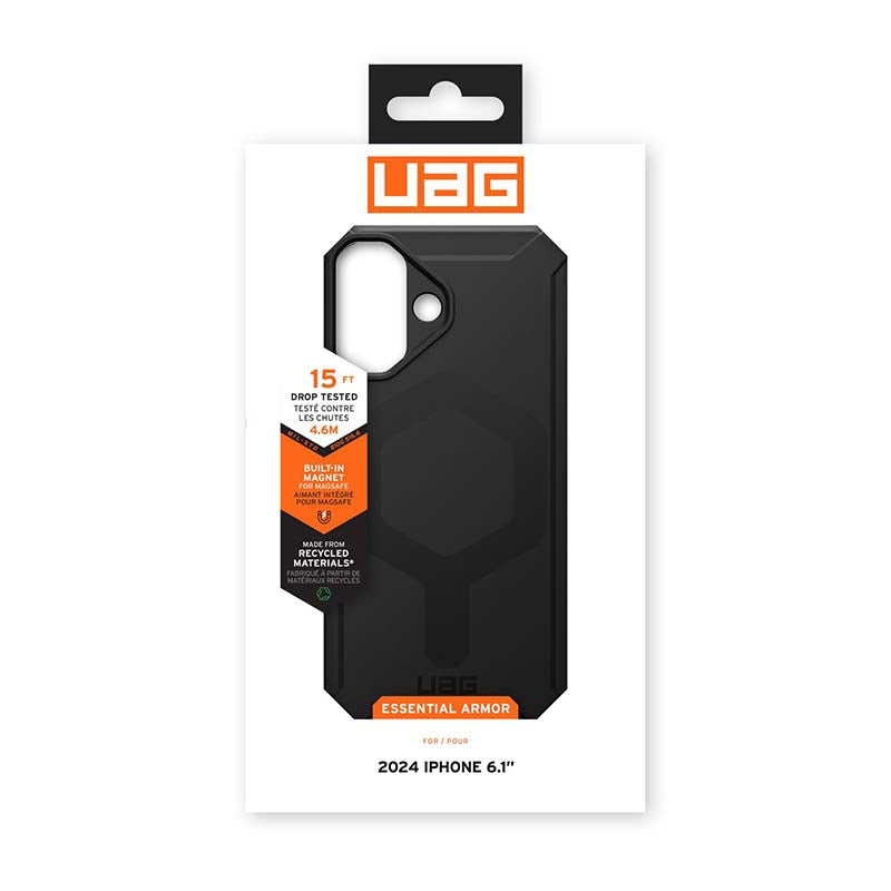 UAG Apple iPhone 16 Essential Armor Magsafe Case - Black - Black