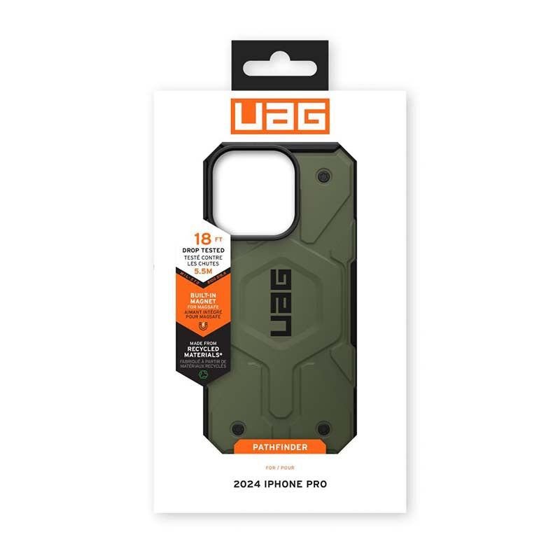 UAG Apple iPhone 16 Pro Pathfinder Magsafe Case - Olive Drab - Black/Green