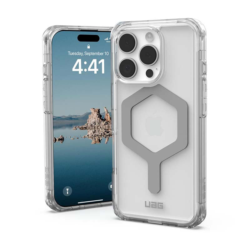 UAG Apple iPhone 16 Pro Plyo Magsafe Case - Ice / Silver - Clear / Silver