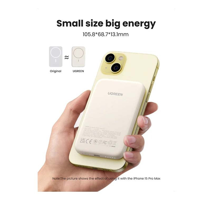 UGreen Magnetic Wireless Power Bank 5000mAh - White