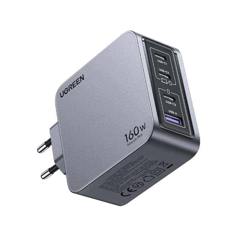 UGreen Nexode Pro 4 Port PD/USB Wall Charger - Grey