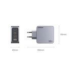 UGreen Nexode Pro 4 Port PD/USB Wall Charger - Grey