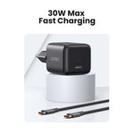 UGREEN 1 Port 30W PD Wall Charger With Cable - Black - Black