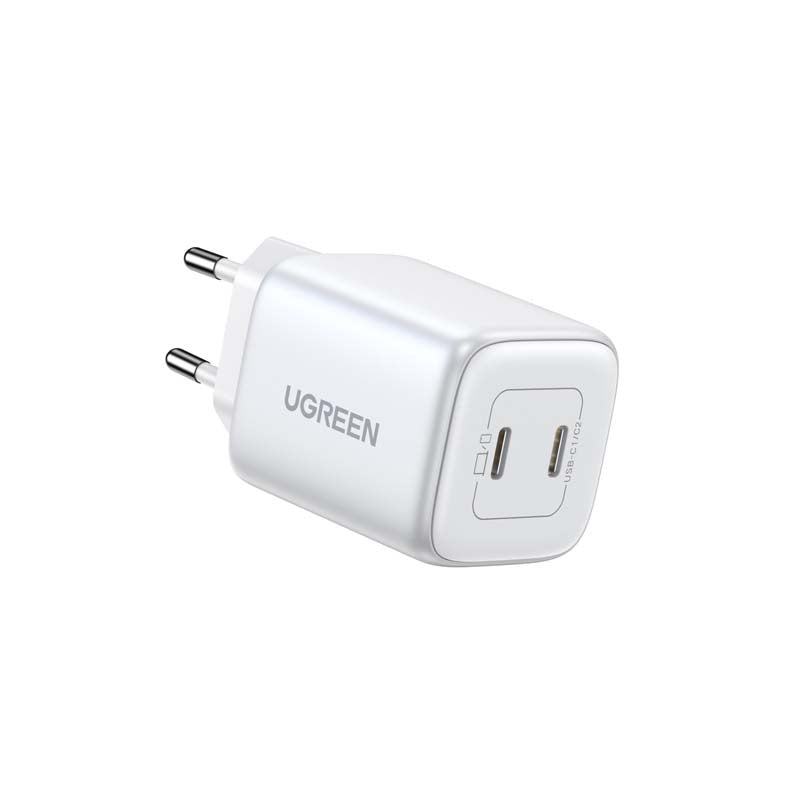 UGreen 2 Port GAN 45W PD Wall Charger - White - White