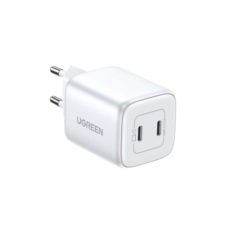 UGreen 2 Port GAN 45W PD Wall Charger - White - White