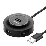 UGREEN 20777 4-in-1 USB 2.0 Hub - Black - Black