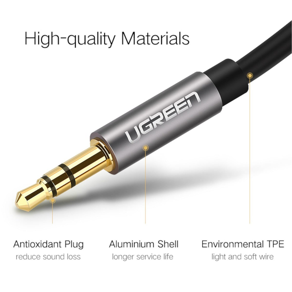 UGREEN 3.5mm Aux Cable 2m - Black