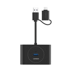 UGREEN 4-Port USB 3.0 Hub with Micro USB | 5Gbps Data Transfer - 0.5m - Black