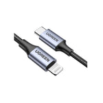 UGREEN Apple Lightning To Type C Braided Cable 1M - Black - Black