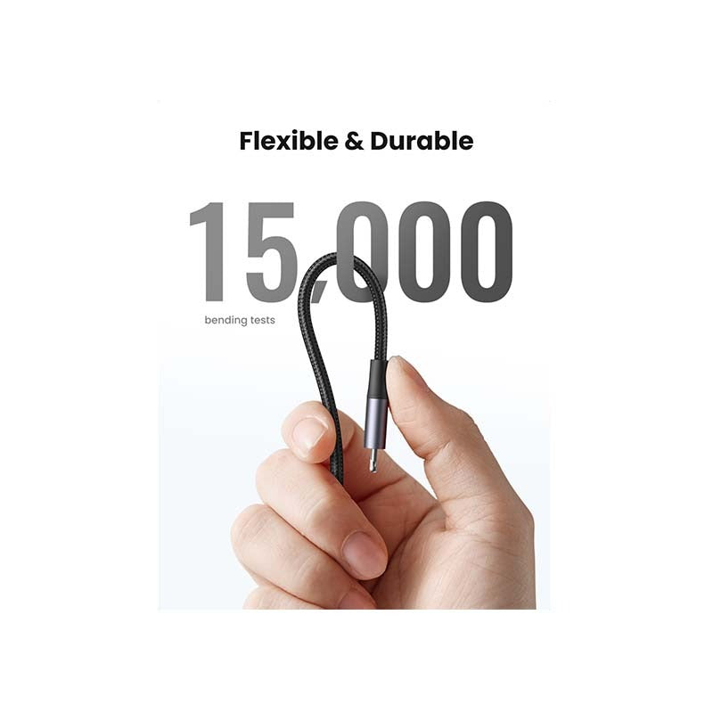 UGREEN Apple Lightning To Type C Braided Cable 1M - Black - Black