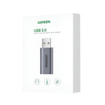 UGREEN CM383 USB-A to 3.5mm Audio Jack External Sound Adapter - Silver - Silver