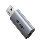UGREEN CM383 USB-A to 3.5mm Audio Jack External Sound Adapter - Silver - Silver