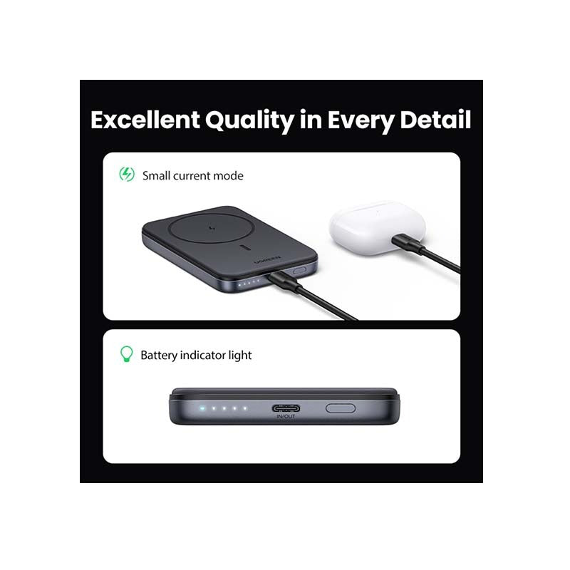 UGreen Nexode Magnetic Wireless Power Bank 10000mAh - Grey - Grey