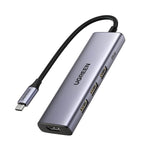UGREEN Revodok 5-in-1 Type C Hub | 4K HDMI | Type-C | USB3.0 - Silver - Silver