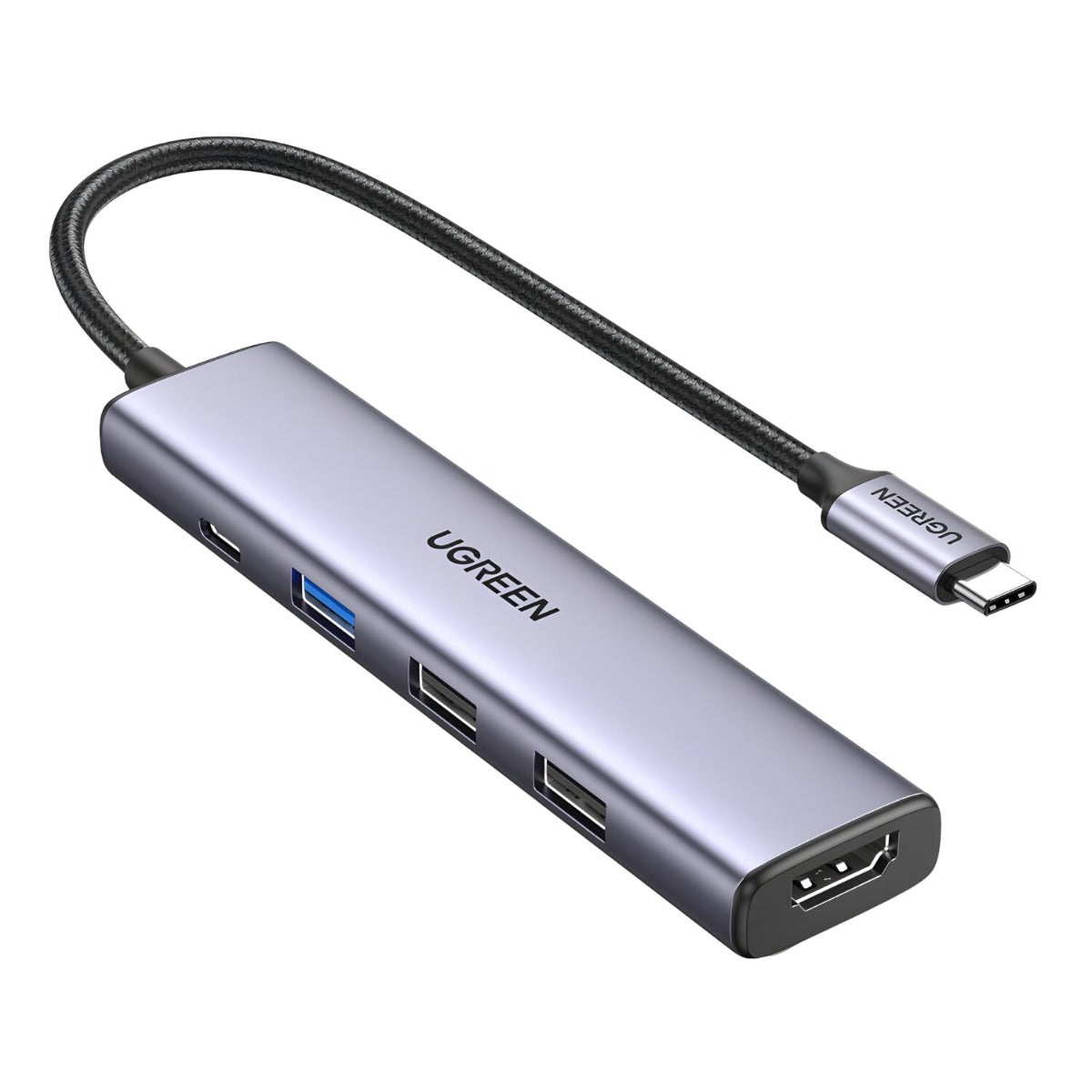 UGREEN Revodok 5-in-1 Type C Hub | 4K HDMI | Type-C | USB3.0 | USB2.0 - Silver - Silver