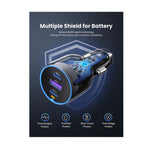 UGreen Trio PD Car Charger 75W - Space Grey - Space Grey