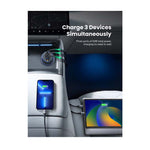 UGreen Trio PD Car Charger 75W - Space Grey - Space Grey