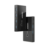 UGREEN USB 2.0 4-Port Switch Box & 1.5M USB Cables - Black