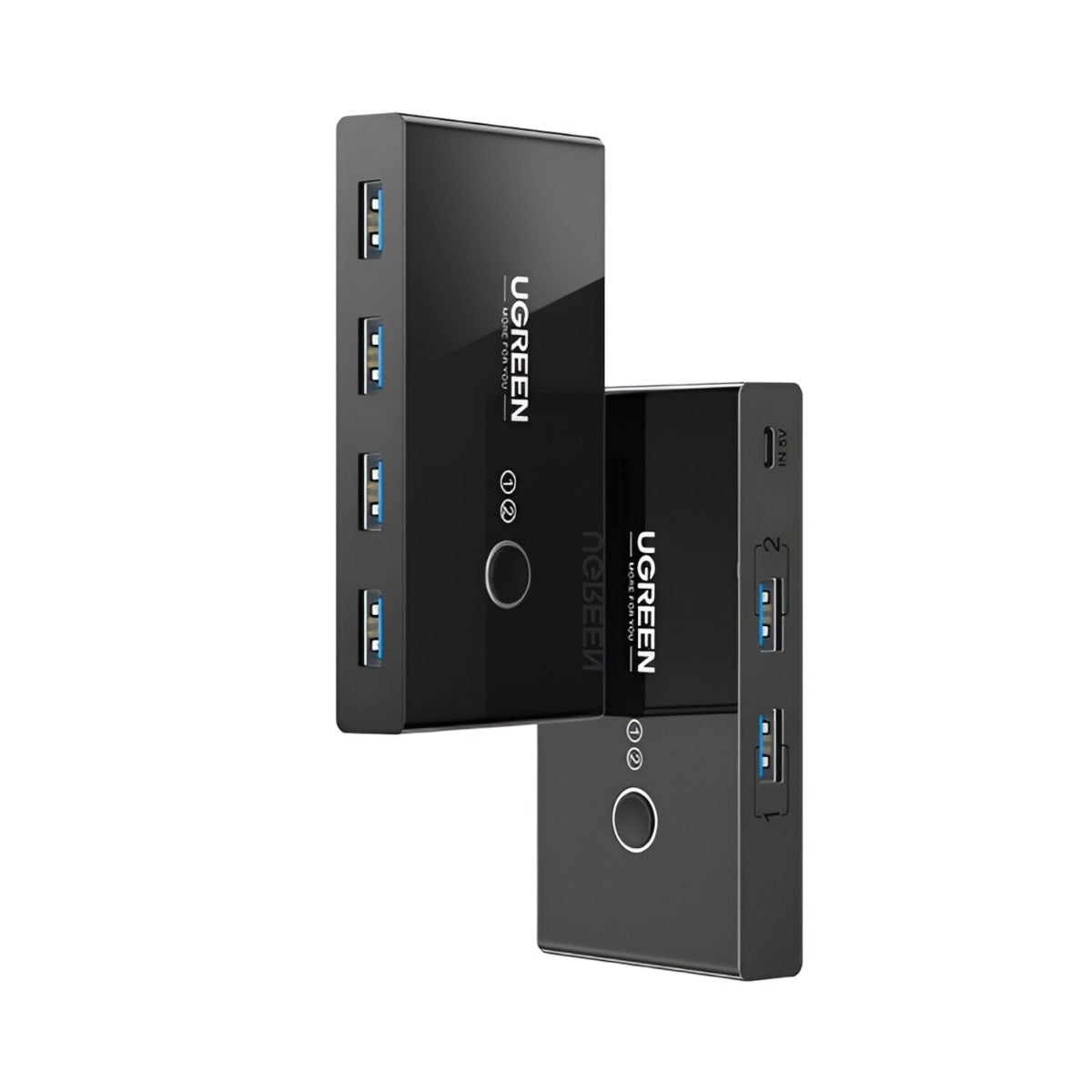 UGREEN USB 2.0 4-Port Switch Box & 1.5M USB Cables - Black