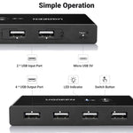 UGREEN USB 3.0 4-Port Switch Box & 1.5M USB Cables - Black