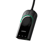 UGREEN USB-A to 3.5mm External Stereo Sound Adapter - Black - Black