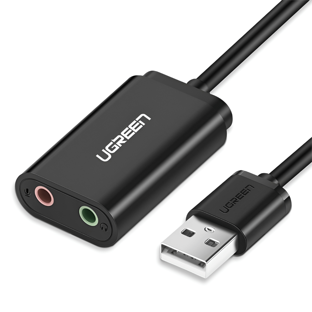UGREEN USB To 3.5mm External Stereo Sound Adapter - Black - Black