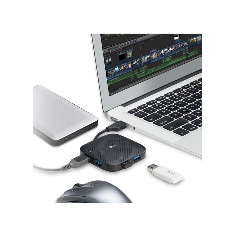 TP-Link UH400 USB 3.0 4-Port Portable Hub - Black