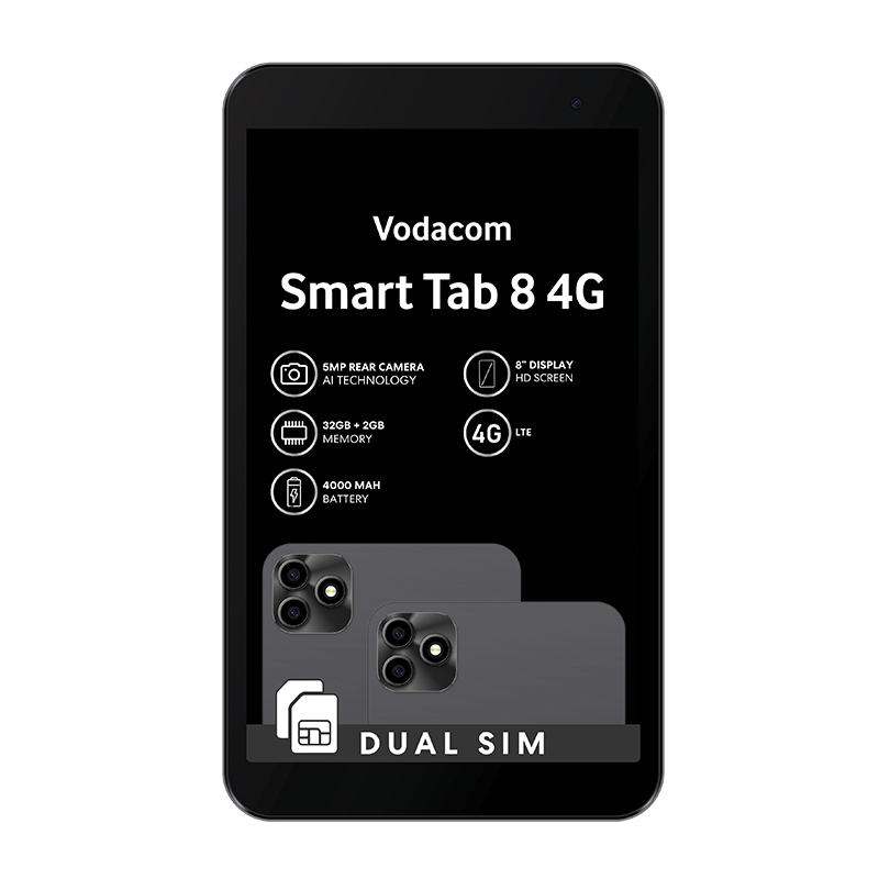 Unboxed Vodacom Smart Tab 8 4G 32GB - Black - Black