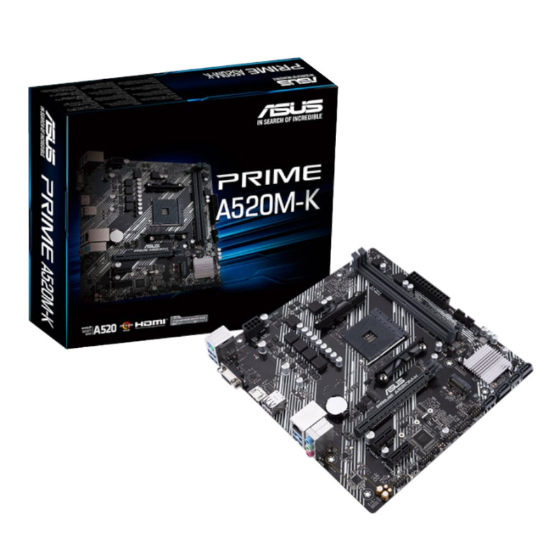 Asus Prime A520M-K AM4 M-ATX Motherboard - Black