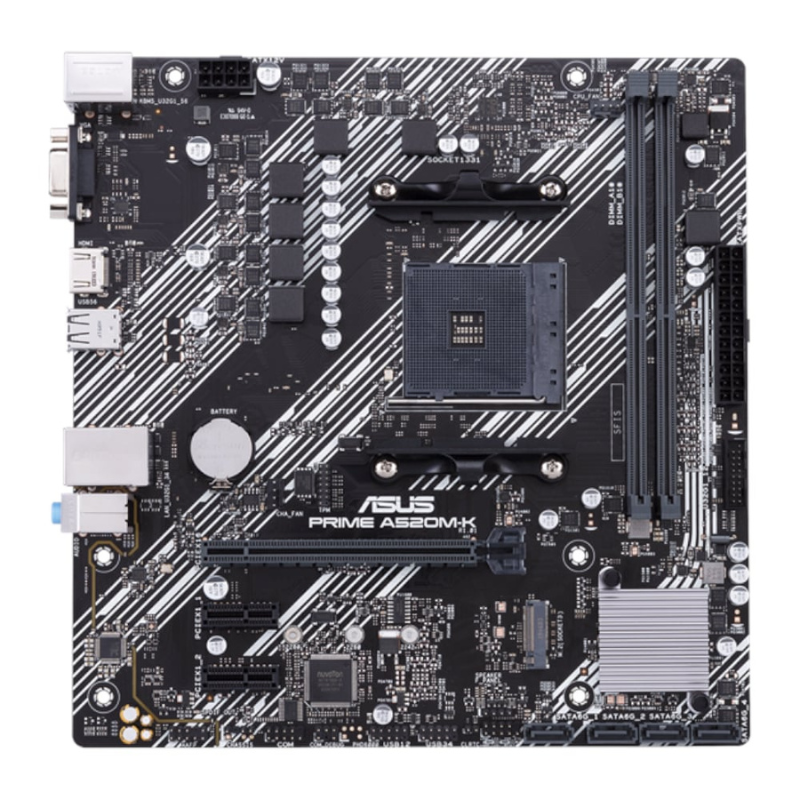 Asus Prime A520M-K AM4 M-ATX Motherboard - Black
