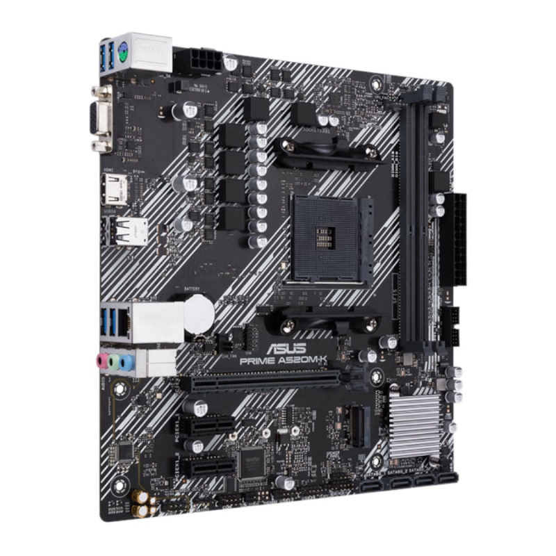 Asus Prime A520M-K AM4 M-ATX Motherboard - Black