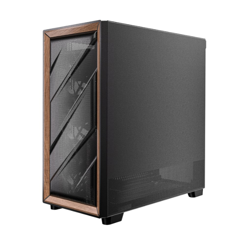 Antec FLUX ATX WOOD Mid Tower Gaming Chassis Black