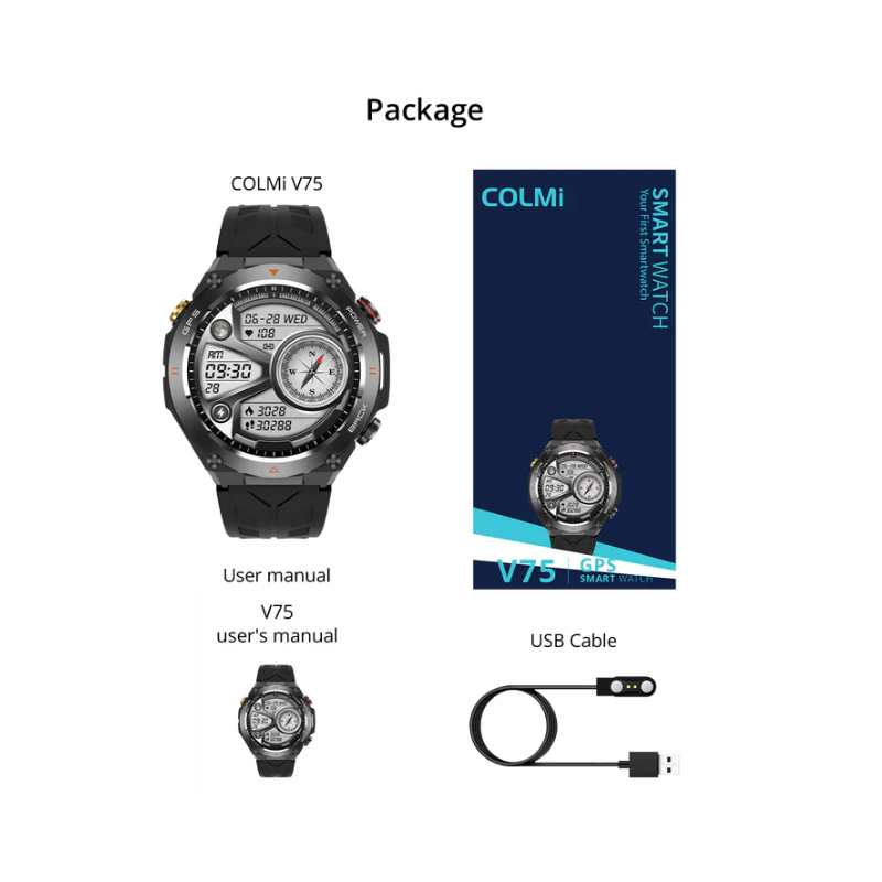 COLMi V75 GPS Smart Watch 1.45 inch Display - Black