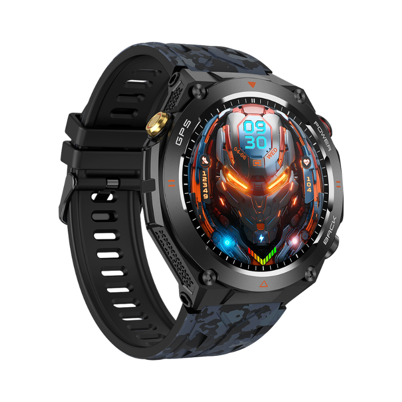 COLMi V75 GPS Smart Watch 1.45 inch Display - Black Blue Camouflage