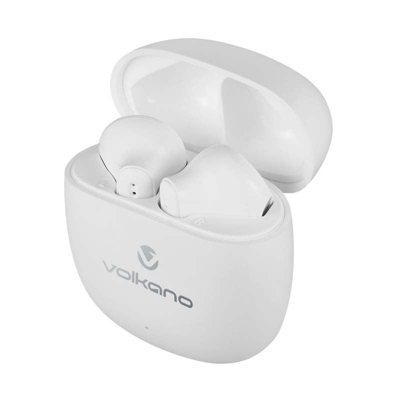 Volkano Sleek Series True Wireless Earphones - White