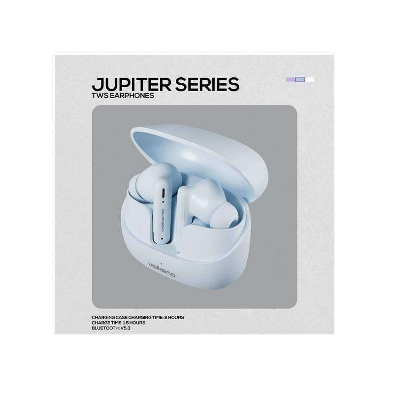 Volkano Jupiter Series True Wireless In-Ear Earphones - Pastel Blue