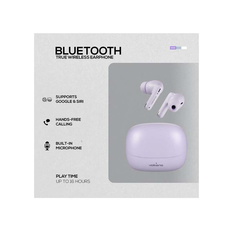 Volkano Jupiter Series True Wireless In-Ear Earphones - Pastel Purple