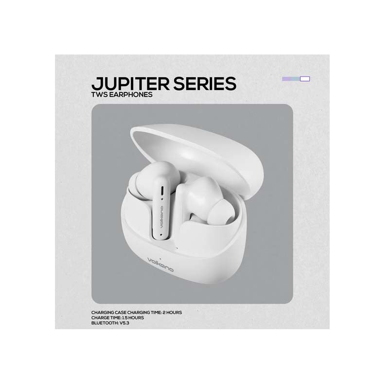 Volkano Jupiter Series True Wireless In-Ear Earphones - White