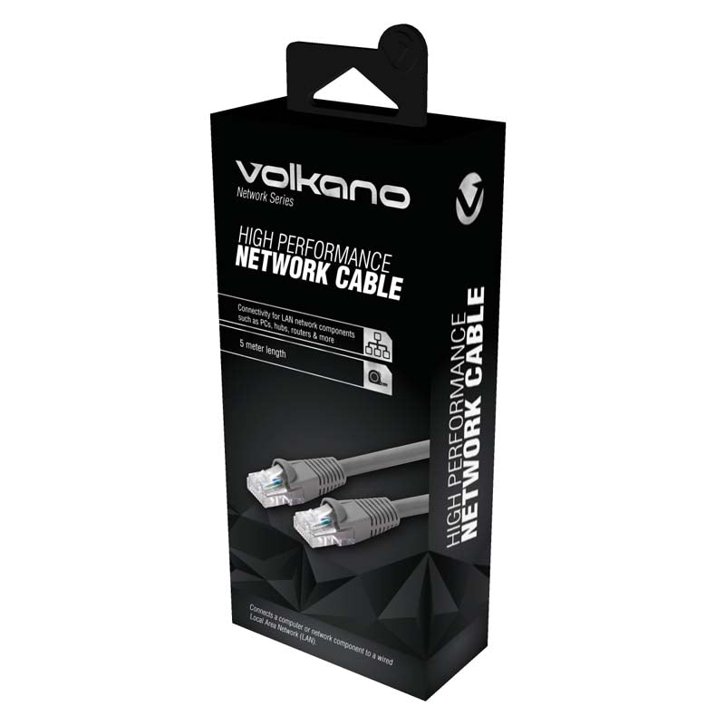 Volkano Network Series CAT5 Network Cable 5m - Grey