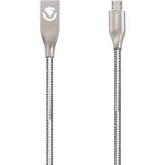Volkano Iron Series Round Metallic Spring Micro USB Cable 1.2m - Silver
