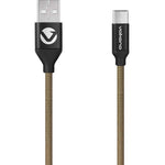 Volkano Weave Series Fabric Braided Micro USB Cable 1.2m - Army Green