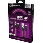 Volkano Weave Series Fabric Braided Micro USB Cable 1.2m - Army Green