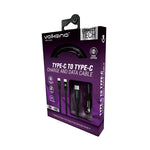 Volkano Weave Series Type C to Type C Cable 3m - Black