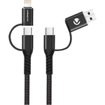 Volkano Weave Series 4 in 1 Cable Two Pack - Black