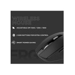 Volkano Chrome Series 2.4Ghz Wireless Ergonomic Mouse - Black