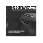Volkano Chrome Series 2.4Ghz Wireless Ergonomic Mouse - Black