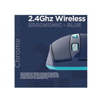 Volkano Chrome Series 2.4Ghz Wireless Ergonomic Mouse - Blue