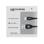 Volkano Flexi Series 18W USB to Micro USB 1.5M - Black